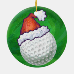 Golf Ball Weihnachtsmänner Keramik Ornament