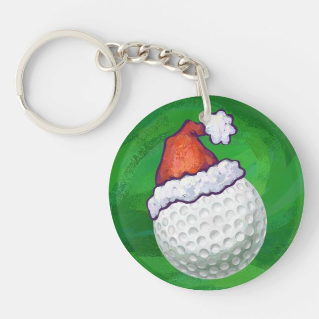 Golf Ball Weihnachtsmänner Schlüsselanhänger (Vorderseite)