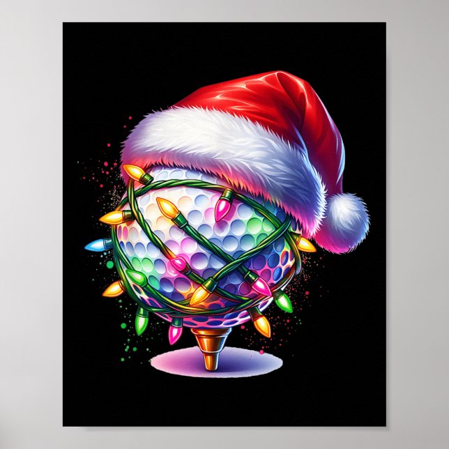 Golf Ball Weihnachtsmannmütze Männer Frauen Weihna Poster (Vorne)