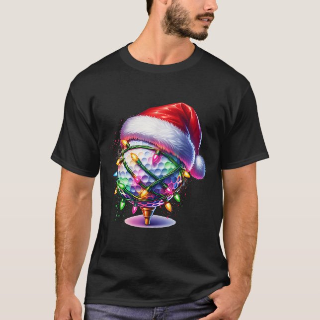 Golf Ball Weihnachtsmannmütze Männer Frauen Weihna T-Shirt (Vorderseite)