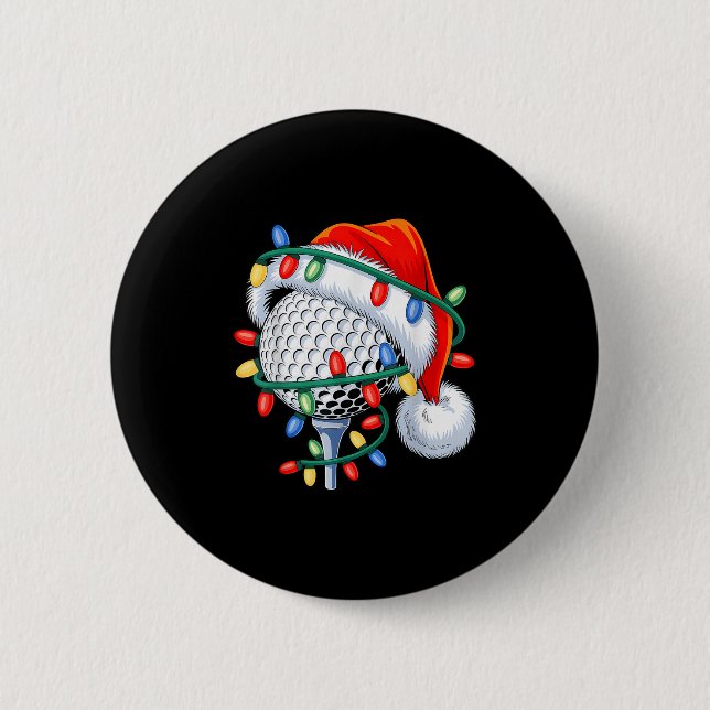 Golf Ball Weihnachtsmannmütze Weihnachten Weihnach Button (Vorderseite)