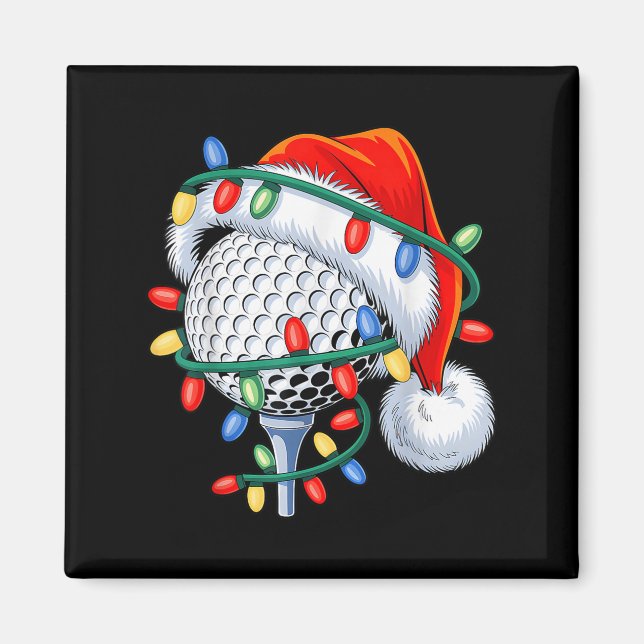 Golf Ball Weihnachtsmannmütze Weihnachten Weihnach Magnet (Vorne)