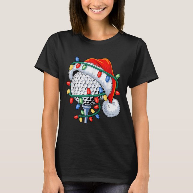Golf Ball Weihnachtsmannmütze Weihnachten Weihnach T-Shirt (Vorderseite)