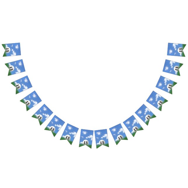 Golf Ball zum 13. Geburtstag Jubiläumsflaggen Wimpelkette (Alle)