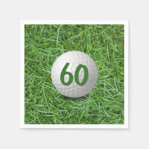 Golf Ball zum 60. Geburtstag auf Grass Napkins Serviette