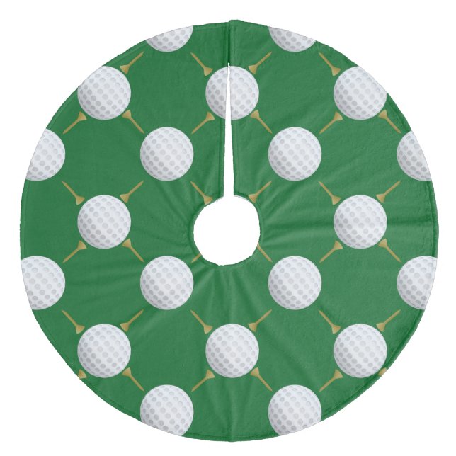 Golf-Bälle und T-Shirts auf Grün Fleece Weihnachtsbaumdecke (Vorderseite)