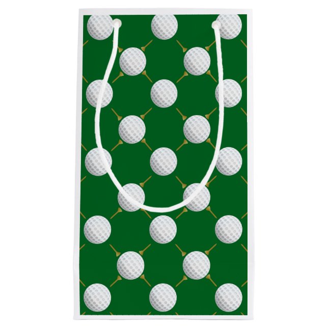 Golf-Bälle und T-Shirts auf Grün Kleine Geschenktüte (Vorderseite)