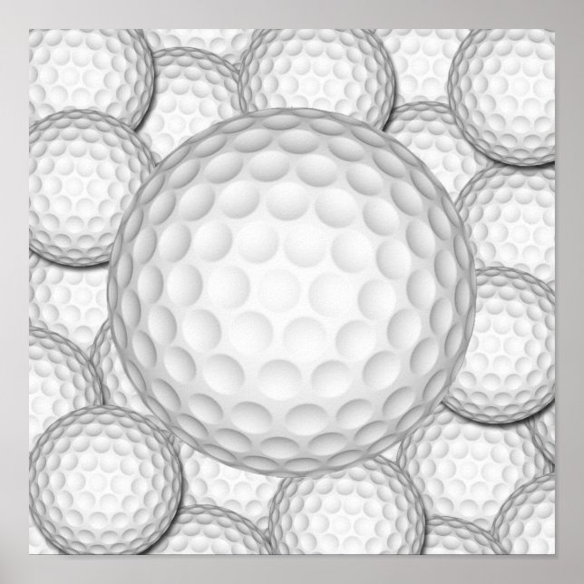Golf Balls Collage Poster (Vorne)