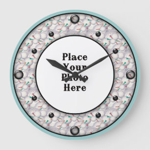 Golf Balls Frame Your Photo Wall Clock Große Wanduhr