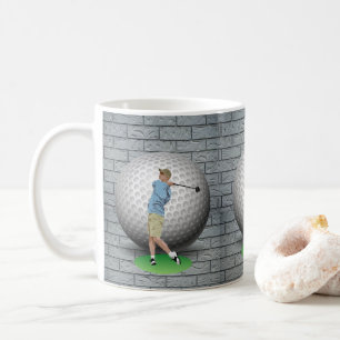Golf Balls Golfer Tasse