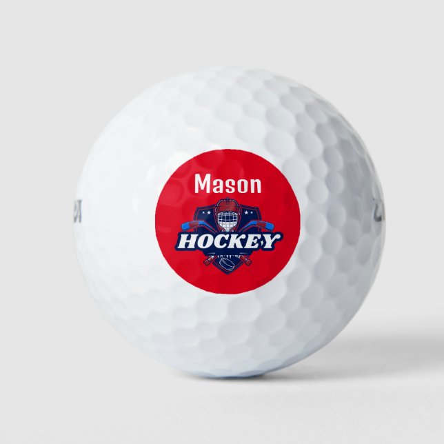 Golf Balls Hockey Geber - Personalisiert - Name hi Golfball (Vorderseite)
