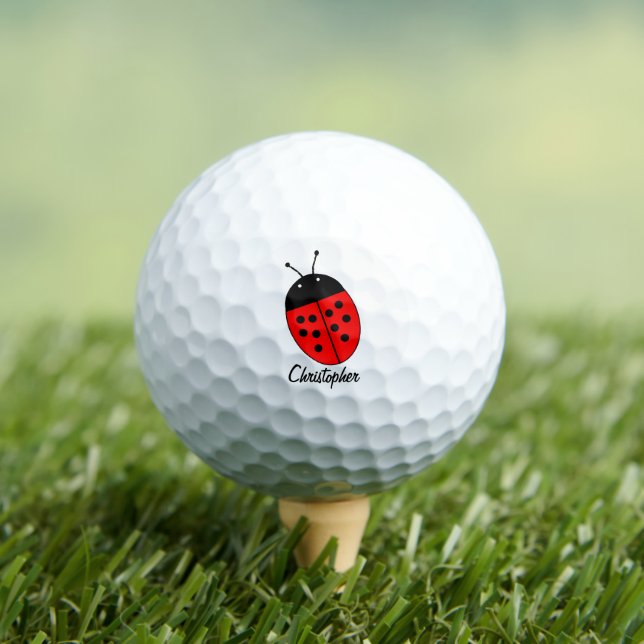 Golf Balls Ladybird Design Golfball (Insitu T-Shirt)
