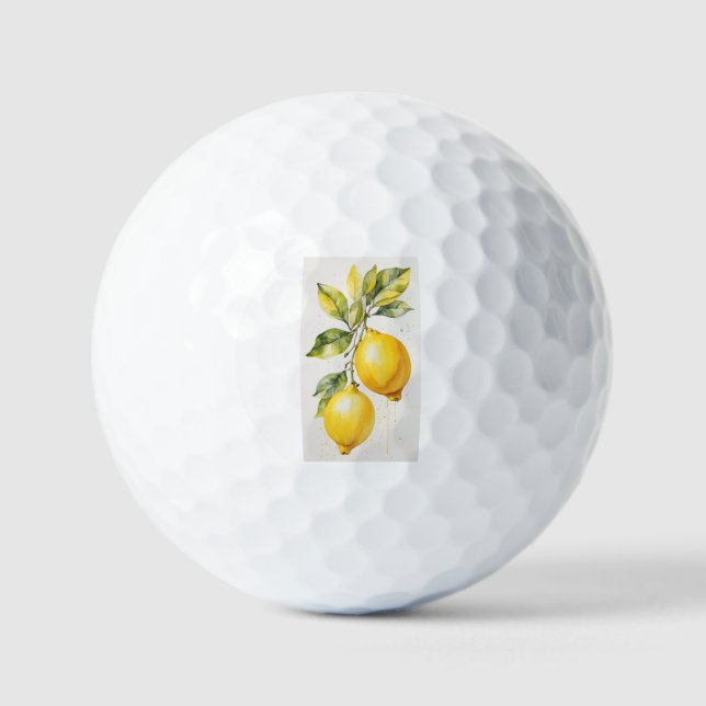 Golf Balls mit elegantem Zitronenbild Golfball (Vorderseite)