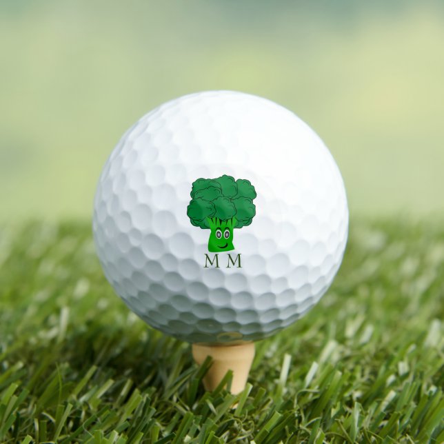 Golf Balls Mit Monogramm Broccoli Design Golfball (Insitu T-Shirt)
