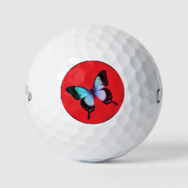 GOLF BALLS-SCHALTFLÄCHE AUF ROT GOLFBALL