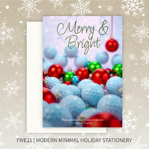 Golf Balls & Shiny Ornaments Feiertagskarte