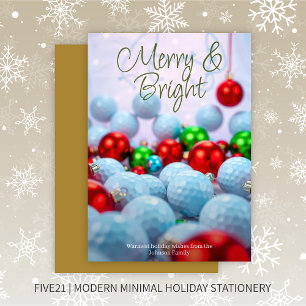 Golf Balls & Shiny Ornaments ・ Gold Feiertagskarte