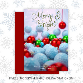Golf Balls & Shiny Ornaments ・ Rot Feiertagskarte