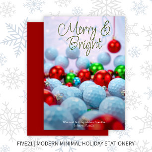 Golf Balls & Shiny Ornaments ・ Rot Feiertagskarte