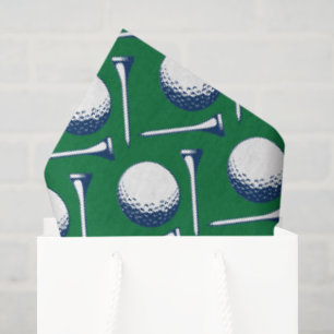 Golf Balls T-Shirts Blue Green White Dimples Seidenpapier