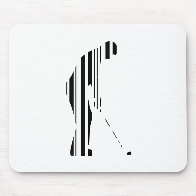 GOLF BAR CODE Golfer Golfing Sports Design Mousepad (Vorne)