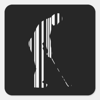 GOLF BAR CODE Golfer Golfing Sports Design Quadratischer Aufkleber