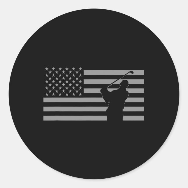 Golf Bekleidung Geschenke für Golfer American F Runder Aufkleber (Vorderseite)