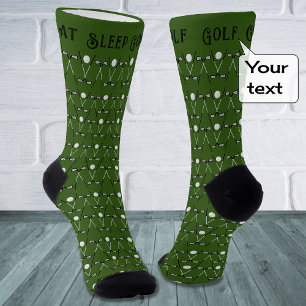 Golf benutzerdefiniertes Textmuster grün Socken