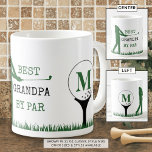 Golf BEST GRANDPA BY PAR Monogram Coffee Tasse<br><div class="desc">Mit dem lustigen Golfer-Sprichwort BEST GRANDPA BY PAR in grün und schwarz schaffen Sie eine einzigartige personalisierte mit Monogramm Tasse für den Golfer-Großvater. Wählen Sie aus anderen Tasse auf der Bestellseite. Macht ein denkwürdiges, bedeutsames Großvatergeschenk für seinen Geburtstag, den Großeltertag, den Vatertag oder einen Urlaub. HILFE: Für Hilfe bei Designänderungen...</div>