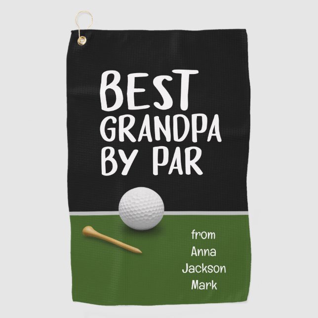 Golf Best Opa by Par für Großvater Golfhandtuch (Vorderseite)