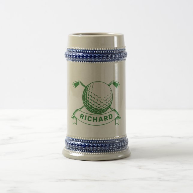 Golf-Bierstein | Golfschläger Ball Geschenk Bierglas (Mittel)