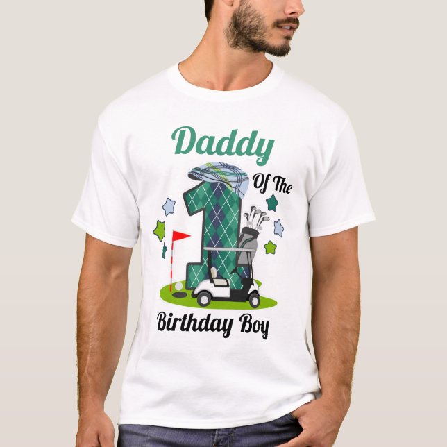 Golf Birthday Boy Shirt Daddy Golf Party Shirt (Vorderseite)