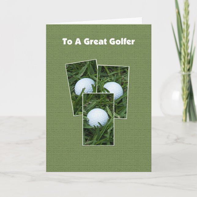 Golf Birthday Card — Golfbälle für Ihre "Birdie" Karte (Vorderseite)
