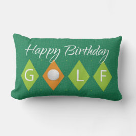 Golf Birthday Green Diamond Shapes Lendenkissen