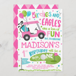 Golf Birthday Hole in einem Golf 1. Geburtstags-Pa Einladung