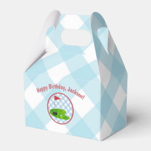 Golf Birthday Kariert Blue Gingham Country Club Geschenkschachtel