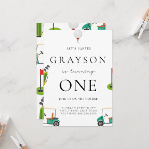 Golf Birthday Par T-Shirt Einladung