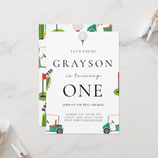 Golf Birthday Par T-Shirt Einladung