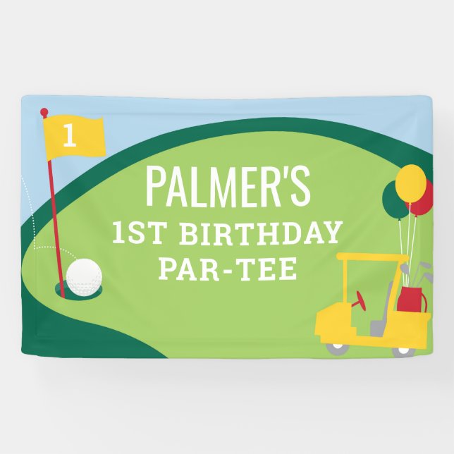 Golf Birthday Par-T-Shirt Grosses Bannerzeichen Banner (Horizontal)