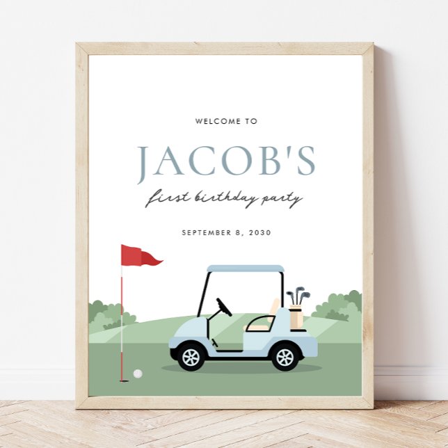 Golf Birthday Par-tee Begrüßungszeichen Poster (Von Creator hochgeladen)