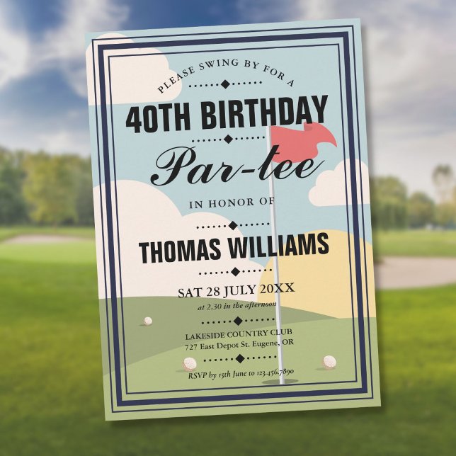 Golf Birthday Parte Party Einladung (Golf Birthday Partee Party Invitation)