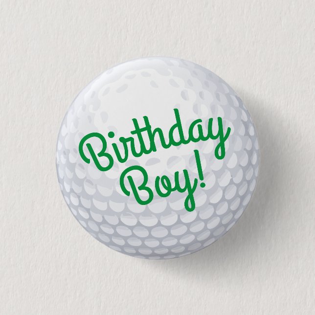 Golf Birthday Party Button (Vorderseite)