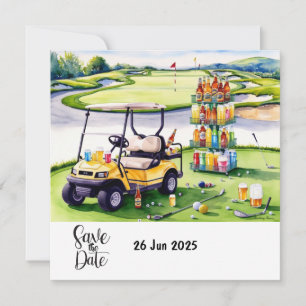 Golf Birthday Party Dekoration auf dem Platz Save The Date