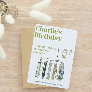 Golf Birthday Party Einladung