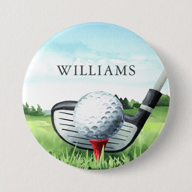 Golf Birthday Party I Golfer Button (Vorderseite)