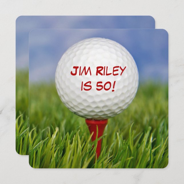 Golf Birthday Party laden Einladung (Vorne/Hinten)