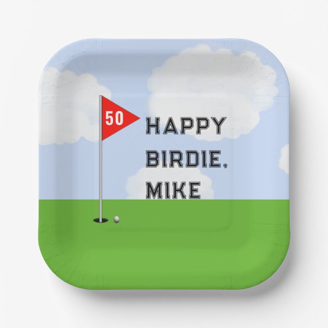 Golf Birthday Party Pappteller (Vorderseite)