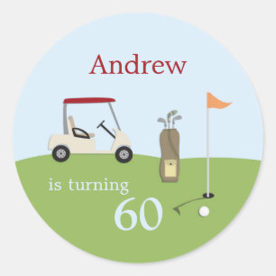 Golf Birthday Party Sticker