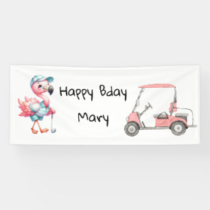 Golf Birthday Pink Thema für Lady Golfer Banner