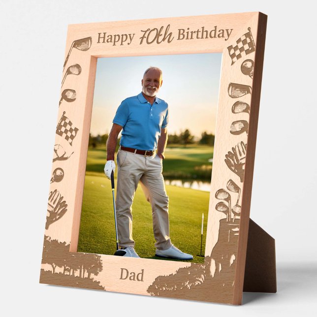 Golf Birthday Retirement Vater Großvater Fotografi Geätzte Rahmen (Von Creator hochgeladen)